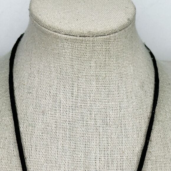 Striped Pendant on Black Cord Necklace - Picture 6 of 12
